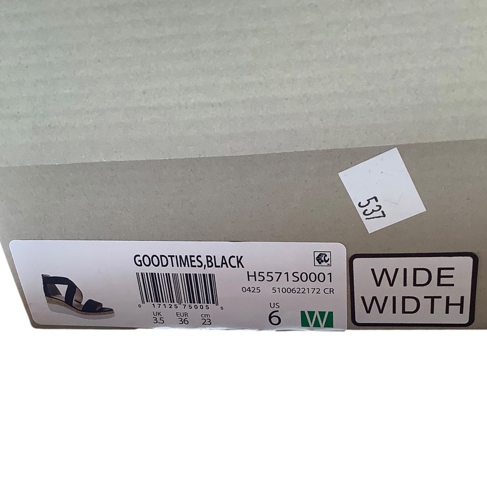 Soul Naturalizer Goodtimes Black Wedge Sandals Wide Width 6W H5571S0001 - Picture 7 of 8